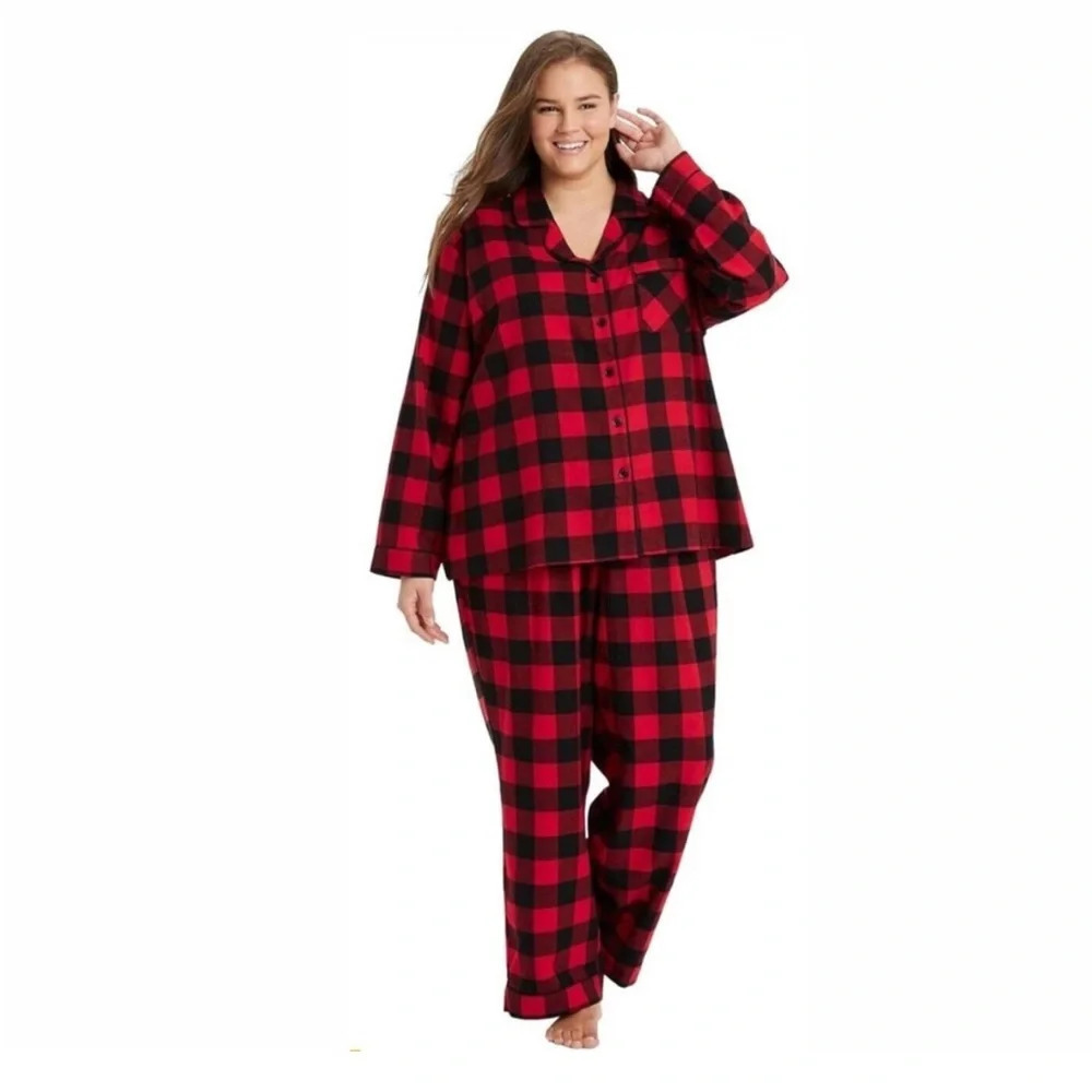 Wondershop -Womens Holiday Buffalo Check
Plaid Flannel Pajama Set 3X - Picture 1 of 12